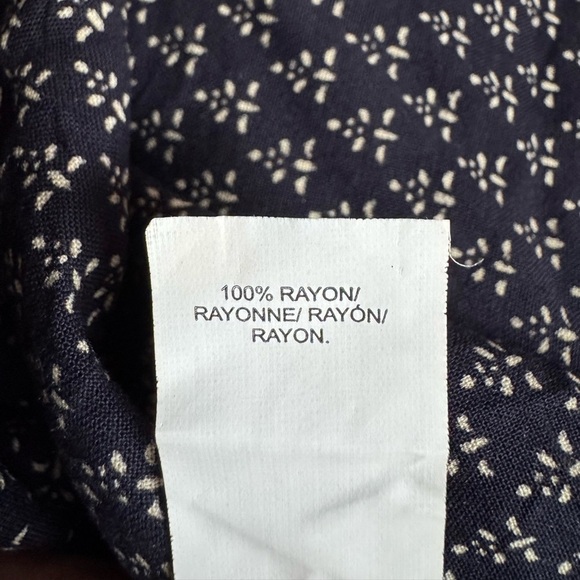 Lucky Brand Navy and White Patterned Dress with Embellished Neckline - Picture 5 of 5